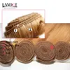 Tisse 4 Bundles Brésiliens Péruviens Malaisiens Indiens Vierges Cheveux Raides Couleur # 27 Blond Miel Cheveux Humains Brésiliens Tisse Remy Cheveux Ex