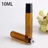 Vente en gros 3ml 5ml 10ml Ambre Rechargeables Roll on Bouteilles en verre Parfum Roller Portable Essential Oil Roll-on bouteilles DHL