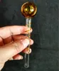 Pyrex spiral olja brännare rör mini glas handrör färgrik rökning tobako bubbler rör för dab rig bong