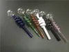 10pcs glass pipe Glass Oil Burners Pipes with Different Colored Balancer Water Pipe smoking hand tobacco pipes