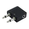 100st / lot Flygplan Flygplan 3.5mm Headphone Stereo Audio Converter Travel Jack Plug Splitter Adapter