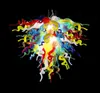 Contemporary Lamp Ceiling Lights Christmas Decoration LED Light Multi Color Italian Pendant Lamps Handmade Blown Glass Chandelier 28 Inches