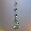 5st Crystal Chandelier Lamp Prisms del hängande glas tårhängen med åttkantpärlor silverhoppringar anslutning3802155