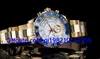 Wholesale - Luxury Perpetual Blue White Mens Automatic Watch 18K Gold Men's Sports Wrist Watches Box