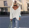 Chegada nova Mulheres Casaco de Manga Longa Com Decote Em V Camisola de Malha Clássico Moda Pullover Jumper Outwear Outono Casuais Cardigan Solto Inverno Tops F629