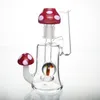 Dab teçhizat cam bong 5 '' su boruları 14.5mm eklem kırmızı mantar cam kubbesi kırmızı mmushroom bong