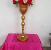 10 adet Lüks Düğün Altın Metal Masa Standı, Ziyafet Çiçek Vazo, Düğün yol kurşun Sahne, Parti Masa Centerpiece Yüksekliği 66 cm