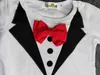 Little Gentleman Consped Clothes Men Baby Boy Bröllop Dop formell Bow Smart Suit Outfit Tuxedo Jumpsuit Boys Wedding Suit9244461