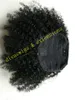 Kurzer hoher 3C Afro Kinky Human Hair Ponytail Frisur für schwarze Frauen, die Häkeln Crochet Curly Puff Bun Haarteil Real Brazilian 120g Kordelclips aufgeklebt haben