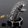 Dispositivo di castità a forma di serpente Castità in metallo Gabbia per cazzi in acciaio inossidabile Cintura di castità Anello per pene Giocattoli BDSM Bondage Prodotti del sesso