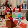 50 unids santa sombrero de vino cubierta de botella rojo christmax lindo favor partido suministros champagne mesa decoración navideña decoración del hogar
