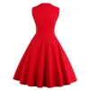 パーティードレス卸売 - フロイル2021 50S 60Sレトロビンテージドレスオードリーヘプバーンノースリーブスプリング夏のパッチワークプラスサイズの赤い女性のドレス