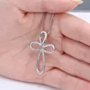 Großhandel Mode katholische Halsketten Silber Farbe Kreuz Anhänger Halsketten christlichen Schmuck für Frauen Christimas Geschenk Großhandel dhn808