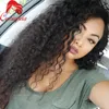 Virgin Brasilian Human Hair Kinky Curly Full Lace Paryks Vänster Del Naturlig Färg Gluvlös Lace Front Wig med baby hår för svarta kvinnor