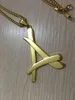 Newest superstar A letter pendant necklace 18K real gold plated thin chain men colgantes hip hop hombre N193