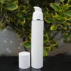 15 ml 30 ml 50 ml hoge kwaliteit witte airless pomp fles -travel hervulbare cosmetische huidverzorging crème dispenser, pp lotion verpakking container