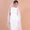صور حقيقية جديد أنيق الطابق طول 2 طبقة أبيض العاج الزفاف الحجاب الزفاف الحجاب قطع حافة مع مشط جميل الزفاف الزفاف العرسان