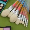 Gujhui 8pcs Acrylic Makeup Brushes Set Cosmetic Face Powder Eyeshadow Base Foundation Blush Contour Make Up Brushes Maquiagem