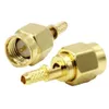 100PCS \ Lot FreeShipping Gold Sma Male Plug Center Fönster Crimp RG174 RG316 LMR100 Kabel RF-kontakter