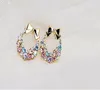 Personality Fashion Jewelry Earring Rhinestone Wreath Bowknot Stud Alloy Earrings For Woman