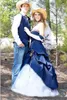 Senaste 2017 Country Cowboy Camo Bröllopsklänningar Blå Denim En Linje Platser Sweetheart Lace Up Back Vintage Bridal Gown Custom Made EN9046