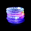 Le bracelet LED s'allume clignotant Bracelet lumineux Clignotant Bracelet en cristal Party Disco Cadeau de Noël Bracelet Jouets lumineux Multicolore