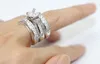 Vecalon Vrouwen Mode-sieraden Volledige princess cut 15ct Cz diamond Engagement Wedding Band Ring Set 14KT White Gold Filled ring