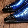 Italian Leather Mens Dress Shoes Vintage Metal Pointed Toe Chaussure Homme Luxury Male Formal Party Flats Shoes Big Size 38-46