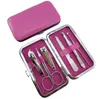 Nuovo 7 pezzi / set Strumenti per unghie Set di manicure per pedicure in acciaio inossidabile Tagliaunghie Kit di forbici Custodia in pelle set per manicure 2918