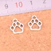 200 pcs Antigo Banhado A Prata cão pata Encantos Pingentes para Pulseira Europeia Jóias Fazendo DIY Handmade 13 * 11mm