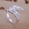 Mode Design Feather Dames Sterling Verzilverd Sieraden Ring DMSR119, Populaire 925 Silver Plate Finger Rings Band Rings