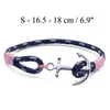 Bracciale Tom Hope Marchio famoso 4 dimensioni Fatto a mano Catene in corda rosa corallo Bracciale con ciondoli di ancoraggio in acciaio inossidabile con scatola e TH32880500