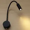 TOPOCH FLEXIBELE LED Muurkandelaar Hard-bedraad Lampen Matte Zwarte Afwerking Smalle Balk 3W Chip 200LM Aluminium Slang Zacht Gezond Licht Nette Compact