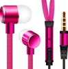 Shoelace Style Earphones 3.5mm In Ear Earbuds Stereo Super Bass Headphones Metal Headset Handfree With Mic high quality earphone