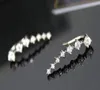 CZ Diamond Clip Manchet Oorbellen Wit Rose Vergulde Dipper Haak Stud Oorbellen Sieraden Voor Dames Oorbel ZL