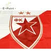 Serbie FK Crvena zvezda (FC Red Star Belgrade) Drapeau 3 * 5ft (90cm * 150cm) Drapeaux en polyester Bannière décoration volant maison jardin flagg Cadeaux de fête