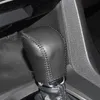 Housses de changement de vitesse pour Honda Civic 10 colliers de changement de vitesse automatique couverture de bouton en cuir véritable bricolage style de voiture noir rouge line281U