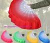 20pcs Cinese Dance Belly Dance Fan Kung Fu Tai Chi Practice Chinese Indian Performance Big Silk Veil Fan Wedding Party Gift s1887802