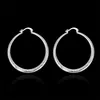 Fashion hoop earrings 925 silver jewelry diameter 4cm classic charm design cool street style Europe Hot free shipping Cheap Wholesale