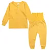 Ins Autunno Inverno Ragazze Ragazzi Vestiti Set Bambini Pigiami per bambini Set Loungewear T-shirt in cotone + Pantaloni 2 pezzi Abiti per bambini W079