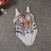 One Piece Kids INS tiger swimsuit 3D Tiger print Swimsuit for Girls Brand new Kids animal Swimwear Girls Bathing Suits Girls Swimwear