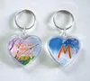 Blank Acrylic Heart Keychain Cheap plastic key ring Insert Photo or Print logo Promotion Favors FREE SHIPPING