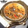 Vinnare Fashion Men Watches Top Brand Luxury Automatic Watch Mechanical Skeleton Golden Metal Manlig gummiband armbandsur SLZA902890