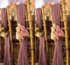 Romantisk Oceanfront Garden Wedding Chair Cover Back Sashes Högkvalitativ Stol Sashes Julfödelsedag Formell Bröllopsstol Sashes
