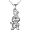 925 Silber Kaninchen Anhänger Halskette Tierkreis Modeschmuck niedlich Geburtstagsgeschenk Top-Qualität kostenloser Versand heiß