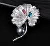 Vintage Smycken Brosch Pin Silver Gold-Plate Alloy Crystal Pearl Broach Corsage för kostym Party Dress Pin Bridal Wedding Invitation Present