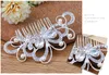 Bridal Wedding Tiaras Hair Combs Hairpin Head Pieces Smycken Tillbehör Rhinestones Pearl Butterfly Hair Claws för Bride Partihandel