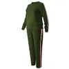 Höst Vinter Kvinnor Sportkläder Tracksuiter Kvinnor Solid Färg Sport Suitor Tröja med Pant Jogging Sportkläder Kostym 2PC Set