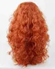 Neue Heiße Brave Merida Lockiges Orange Haar Cosplay Party Lange Perücke Kostüm Perücken