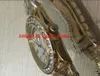 Luksusowe Zegarki Wysokiej Jakości Męskie 36mm 18k Gold White Mop Większy Diamentowy Dial Vezel 2Y Automatyczny Zegarki Mens Watch Wristwatch